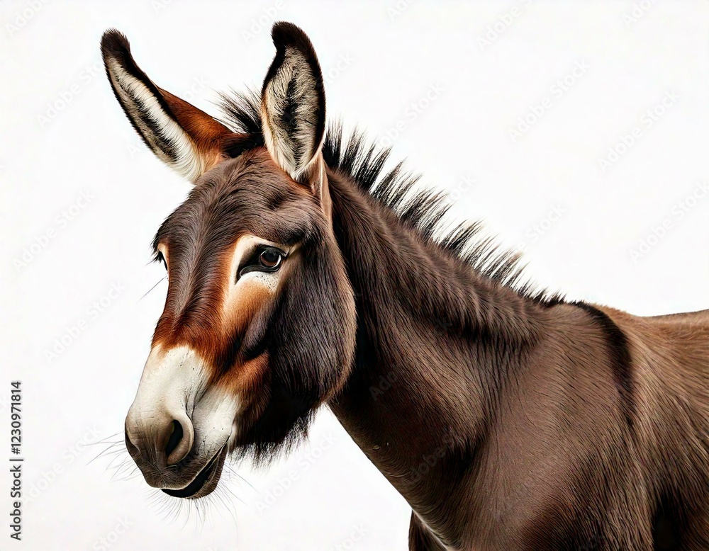 Fototapeta premium donkey in front of a white background