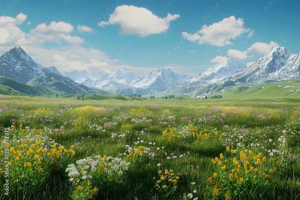 Fototapeta premium Breathtaking Photorealistic Mountain Landscapes