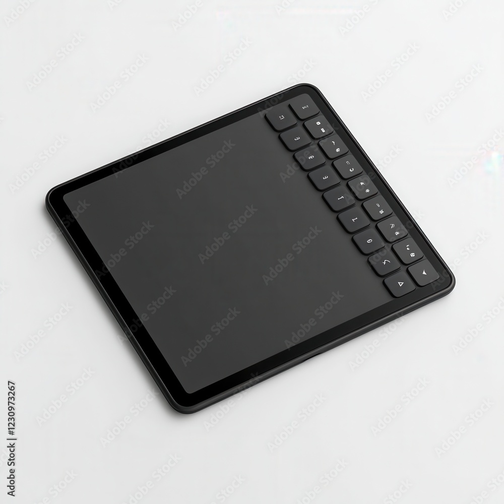 Fototapeta premium Floating blank tablet keyboard mockup