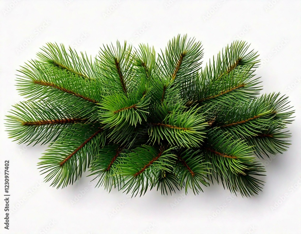 Green pine twigs, balls and garlands for Christmas top border isolated Green pine twigs, balls and garlands for Christmas top border isolated