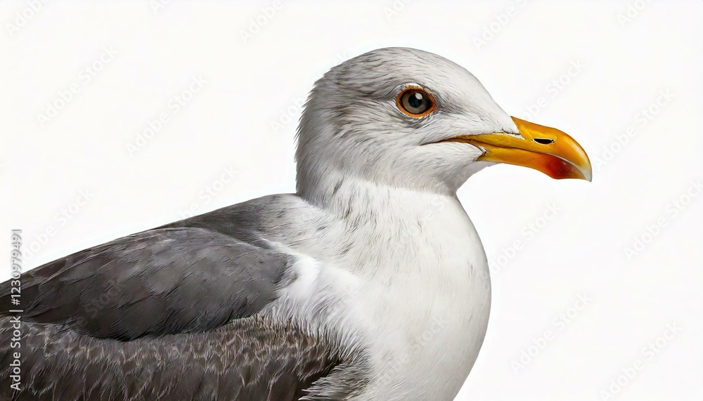 Herring Gull - Larus argentatus (3 years) in front of a white background Herring Gull - Larus argentatus (3 years) in front of a white background