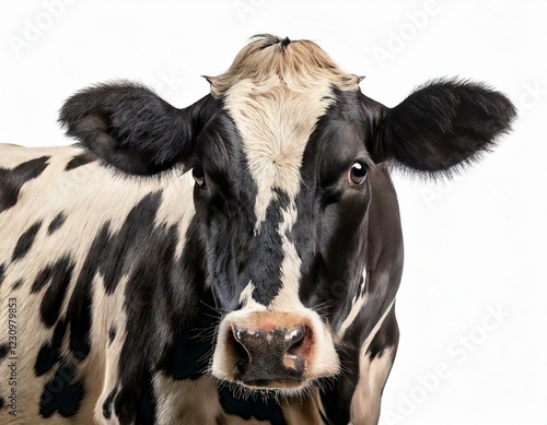 Holstein cow, 5 years old, standing against white background