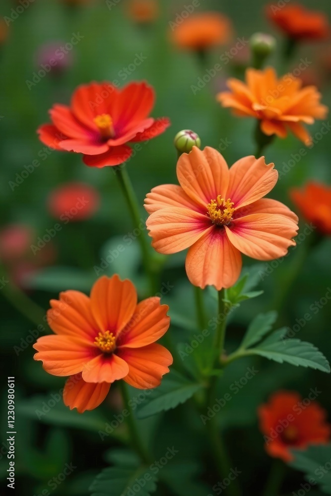 Flores secas de naranja y rosa en la vegetaci?n, flor roja, flores secas Flores secas de naranja y rosa en la vegetaci?n, flor roja, flores secas