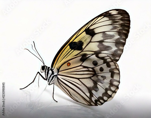 Idea leuconoe butterfly in front of a white background