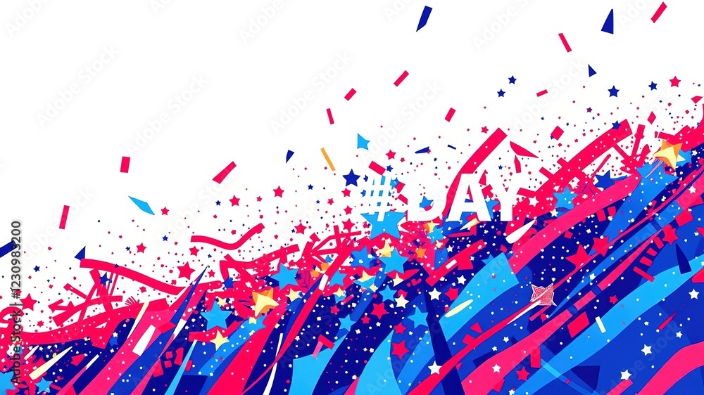 Naklejka premium Labor Day Party Backdrops - Geometric Abstract Patterns