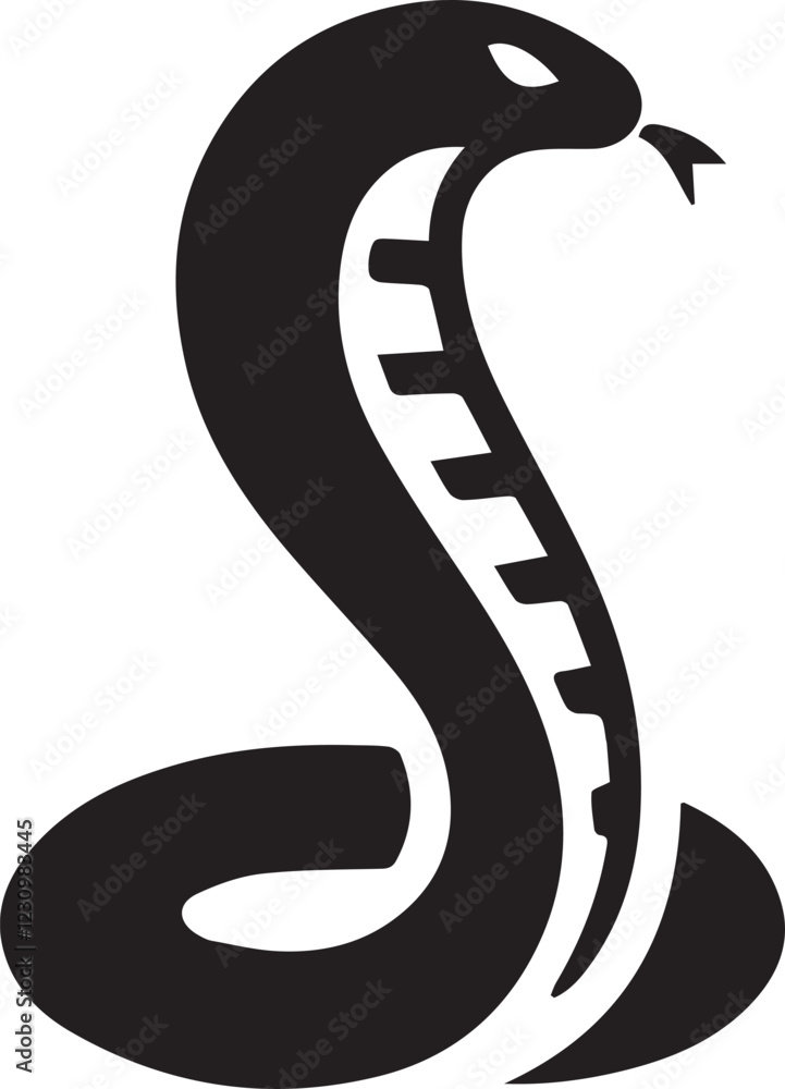 Fototapeta premium Simple cobra logo on black and white background