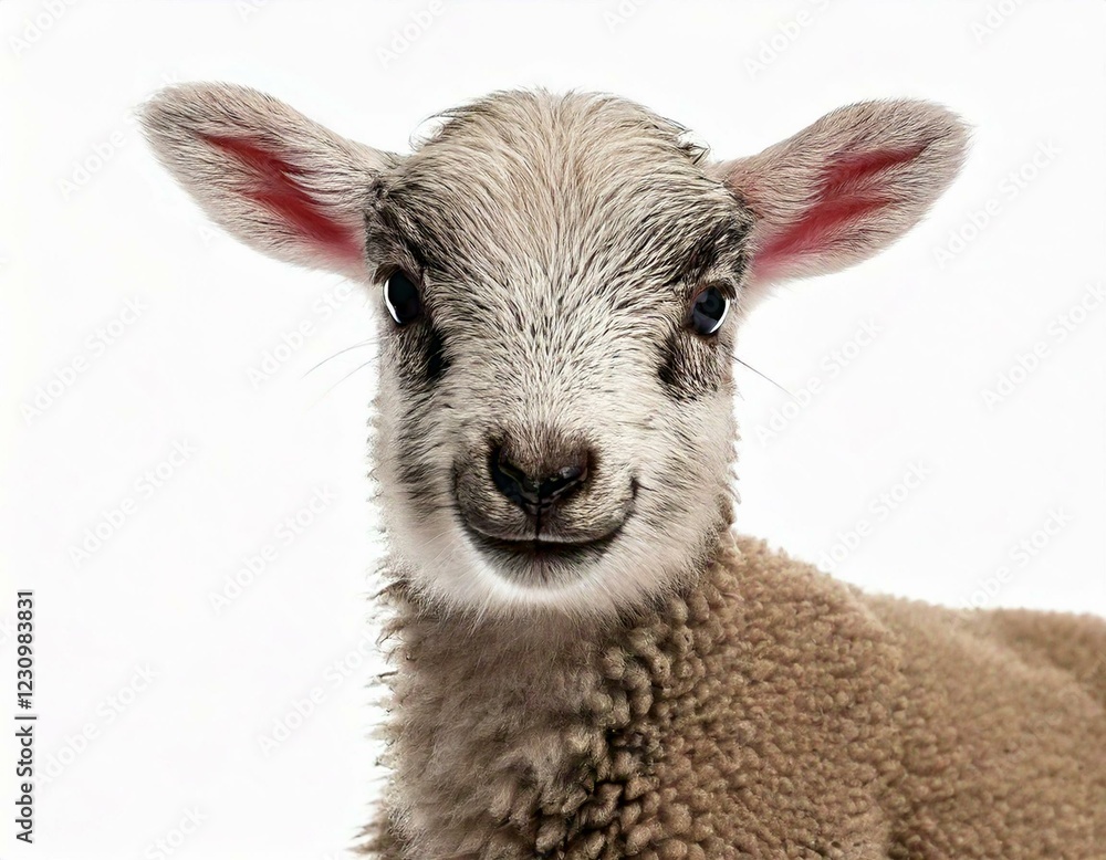 Obraz premium Lamb (8 weeks old) isolated on white 