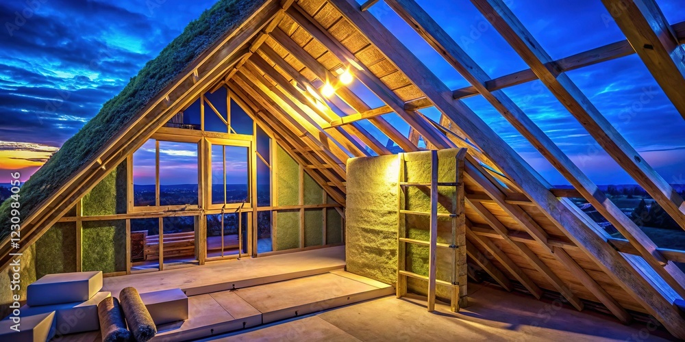 Night Attic Renovation: Mansard Wall Rock Wool Insulation Installation Night Attic Renovation: Mansard Wall Rock Wool Insulation Installation