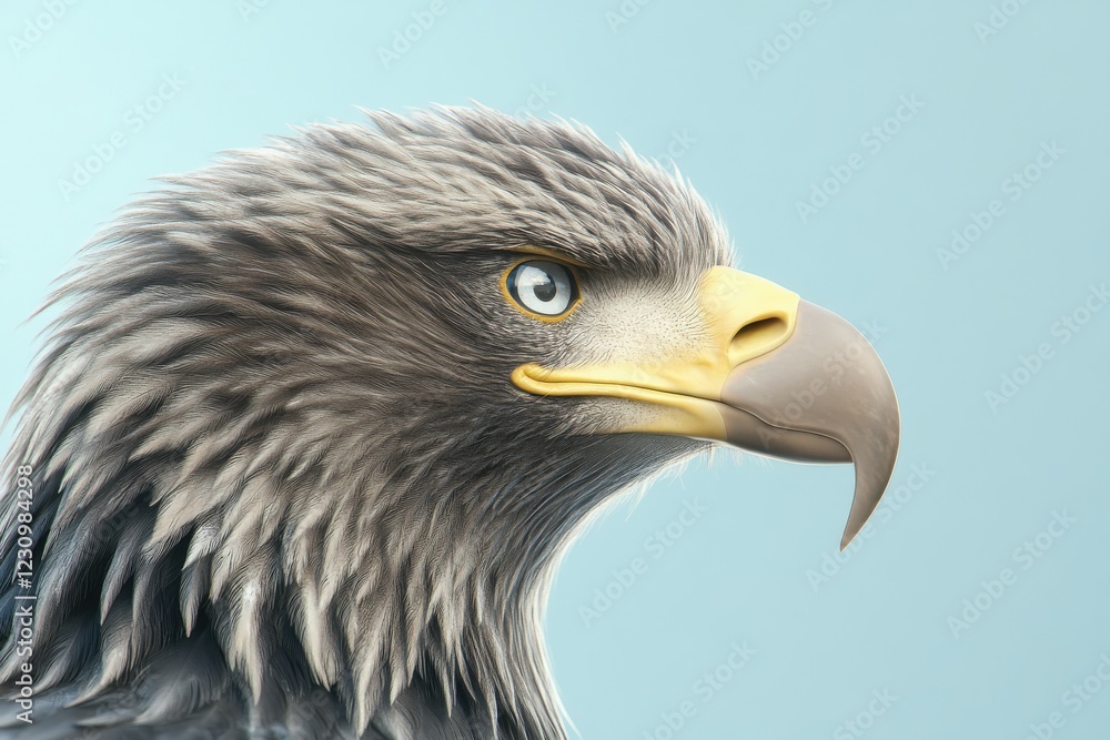 portrait of a bald eagle on blue background portrait of a bald eagle on blue background