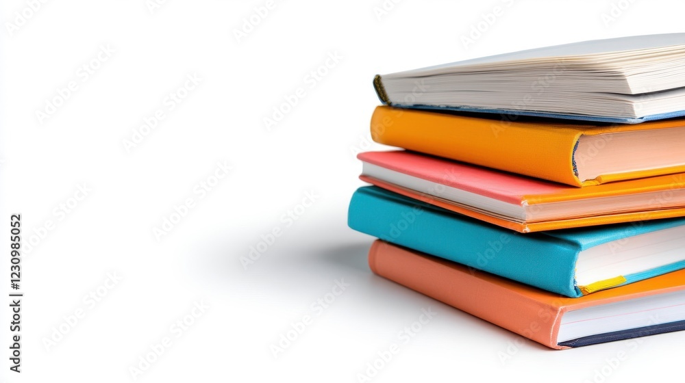 Colorful stack of books inviting imagination and knowledge exploration Colorful stack of books inviting imagination and knowledge exploration