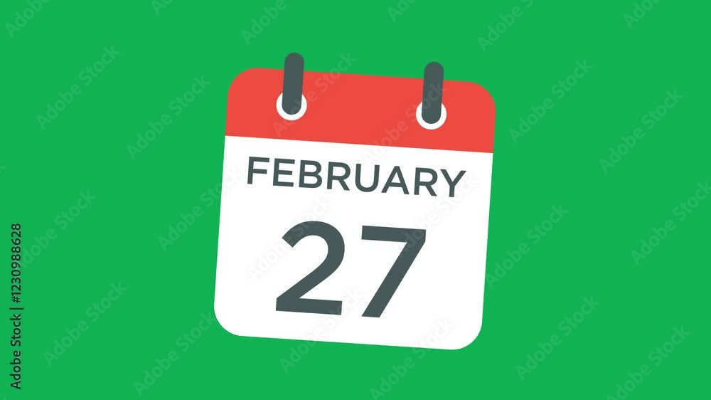 calendar - February 27 icon illustration isolated vector sign symbol calendar - February 27 icon illustration isolated vector sign symbol