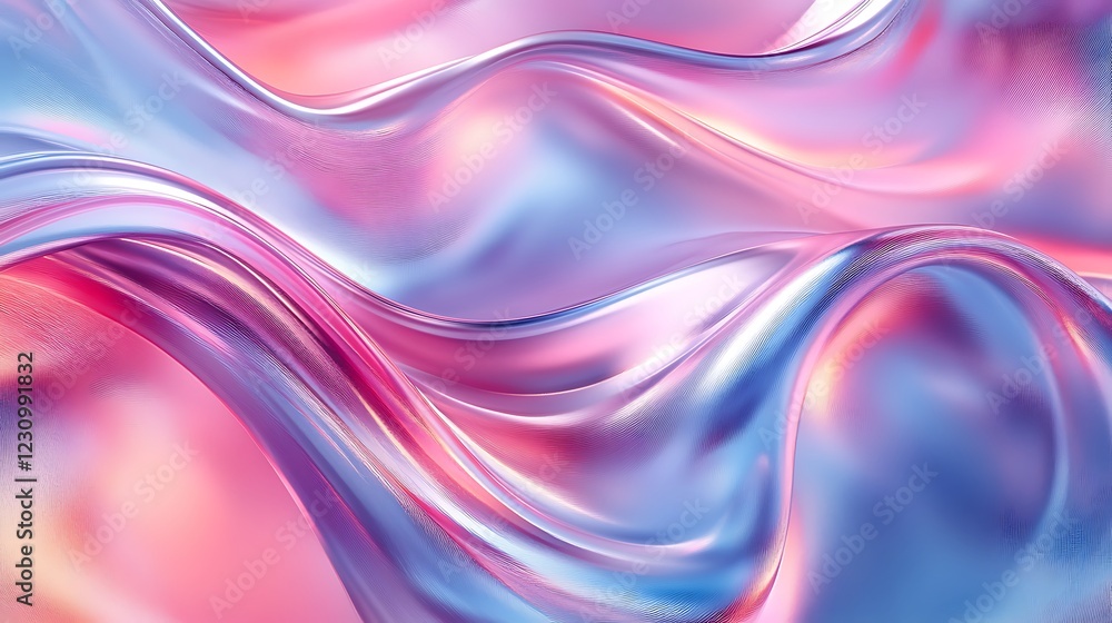 custom made wallpaper toronto digitalabstract background with swirling metallic shapes in pastel pink, light blue, and silver colors