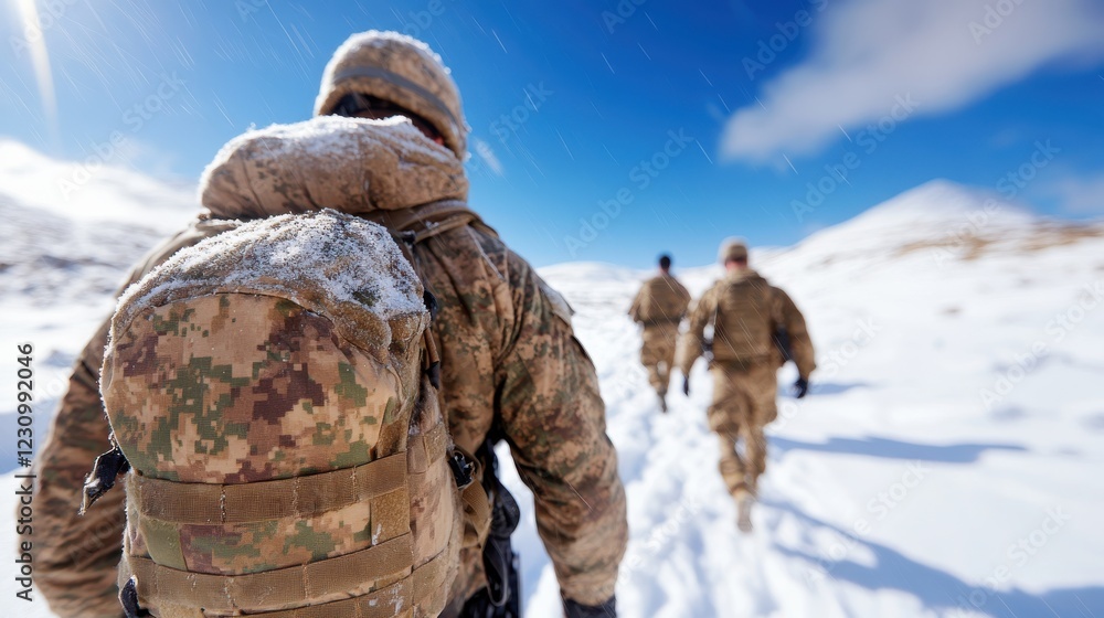 Soldiers braving harsh winter conditions during a crucial patrol Soldiers braving harsh winter conditions during a crucial patrol