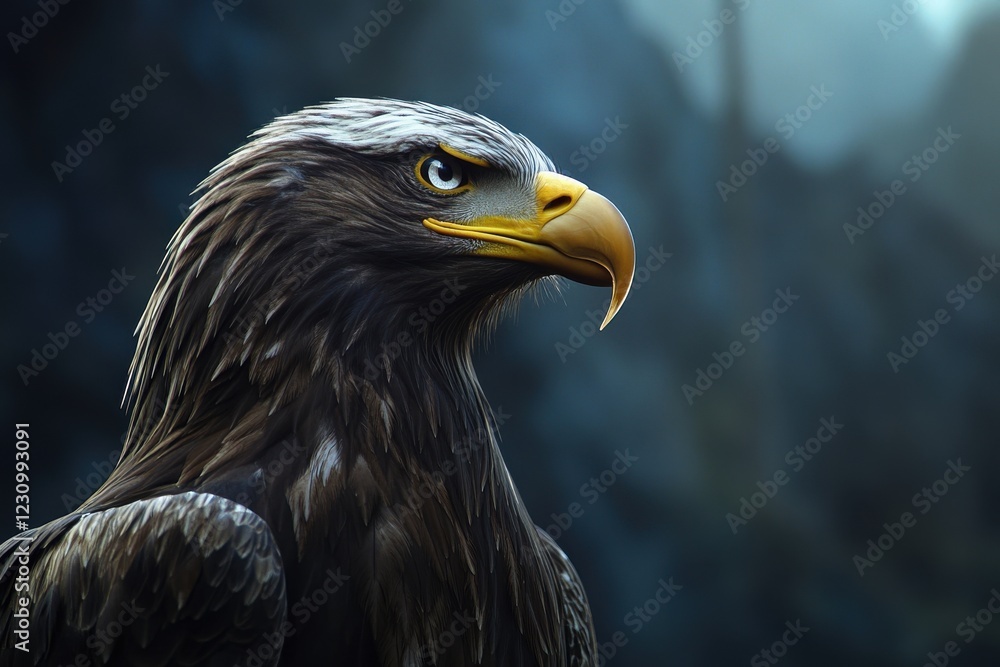 portrait of a bald eagle with stare at eyes portrait of a bald eagle with stare at eyes