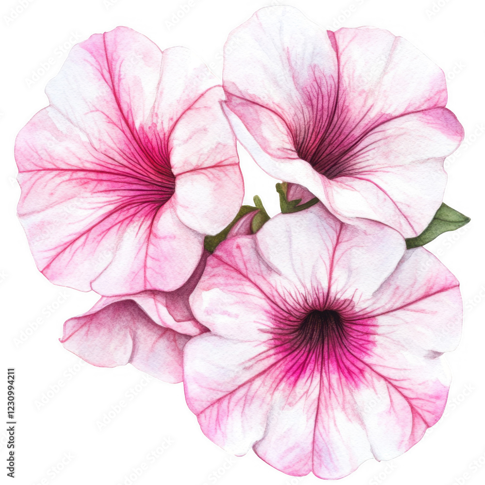 Fototapeta premium Petunia Flower Clipart Vector Illustration - Elegant Floral Design