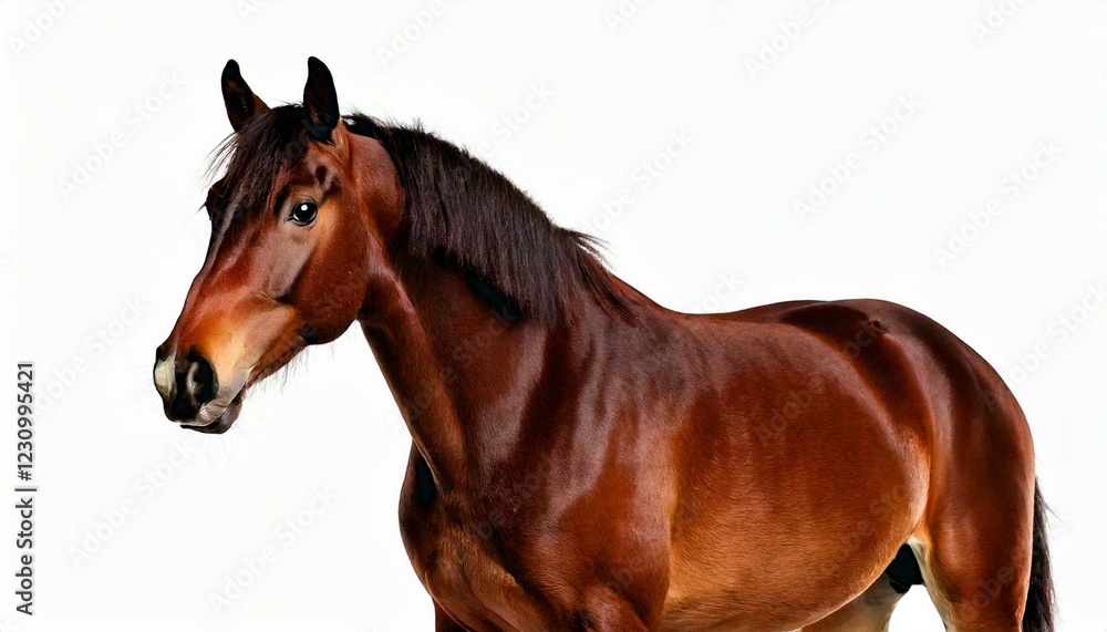Obraz premium Generated image Mixed breed of Spanish and Arabian horse, 8 years old, standing