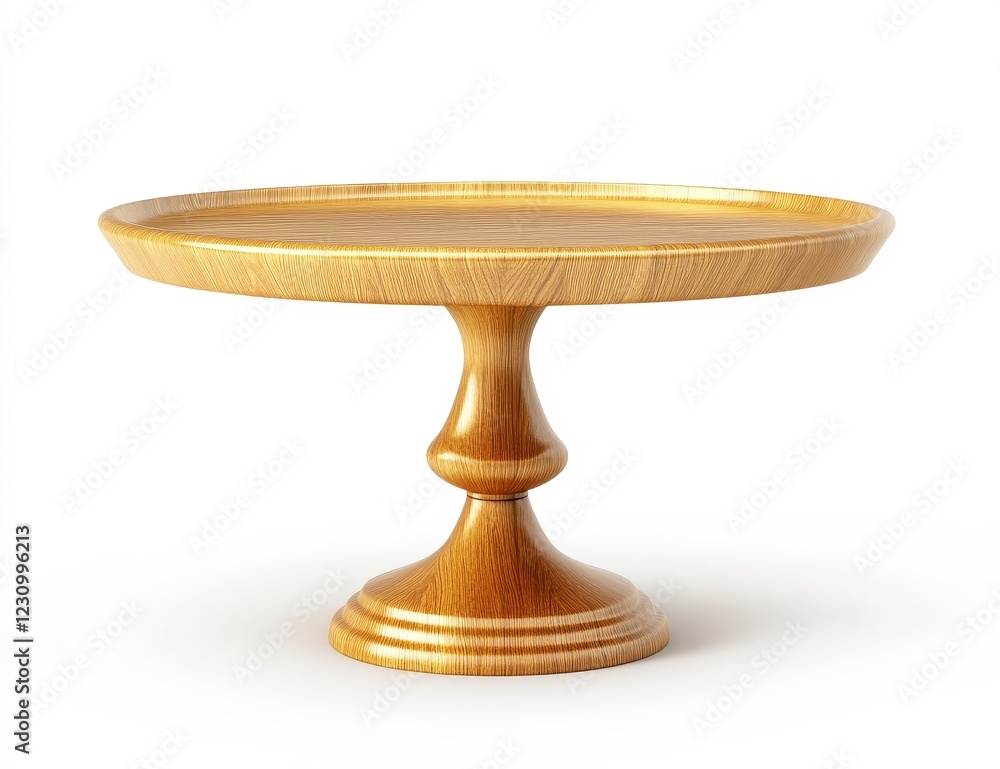 Round wooden cake stand on white background. (4) Round wooden cake stand on white background. (4)