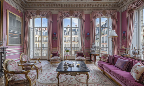 Classic Living Room Interior Design in Paris (France)