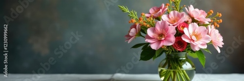 Fresh willow and flower arrangement in a vase, flowers, fresh