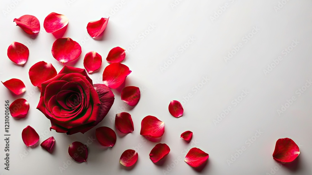 Red Rose Petals Burst on White Background | Minimalist Photography, Floral Art, Red Flowers, Nature, Aesthetic, Romantic Decor, Freshness, Celebration, Elegant Design, Artistic Floral Arrangement Red Rose Petals Burst on White Background | Minimalist Photography, Floral Art, Red Flowers, Nature, Aesthetic, Romantic Decor, Freshness, Celebration, Elegant Design, Artistic Floral Arrangement