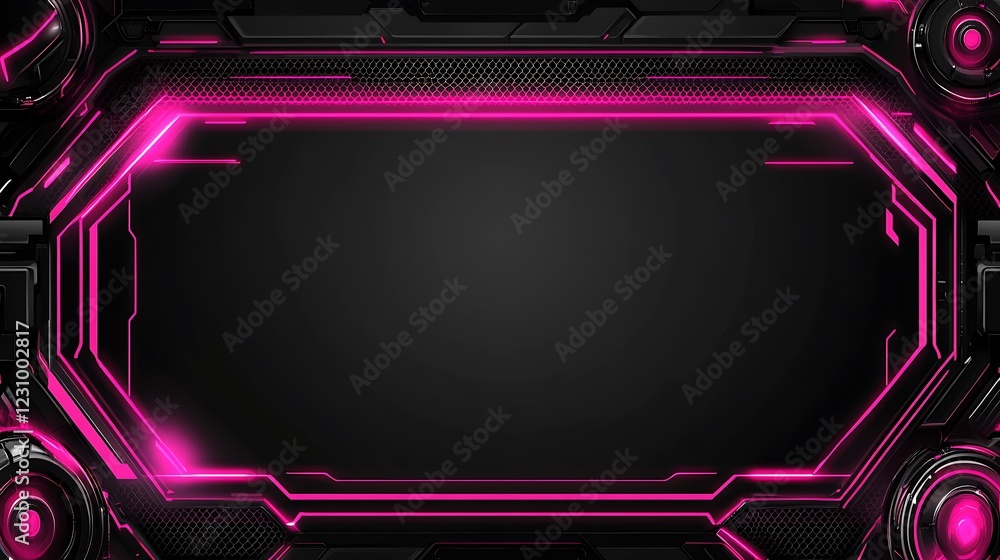 Obraz premium Abstract Futuristic Pink Black Technology Panel Design