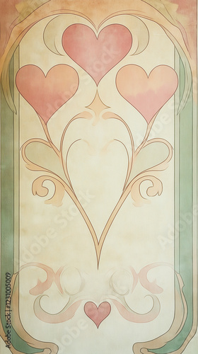 Obraz na płótnie Hearts background with vintage look vertical w salonie