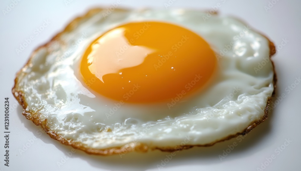 Perfectly fried egg with a runny yolk Perfectly fried egg with a runny yolk