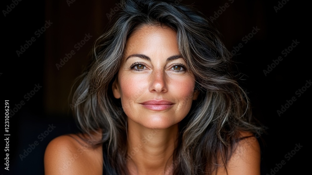 Radiance captured in soft natural light highlighting flowing hair Radiance captured in soft natural light highlighting flowing hair