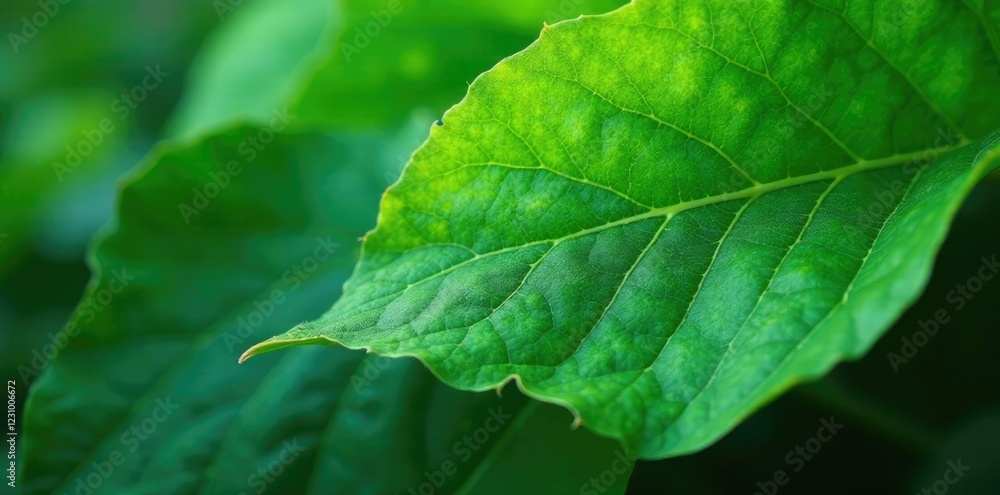 Large green leaf's surface with visible veins, texture, nature Large green leaf's surface with visible veins, texture, nature