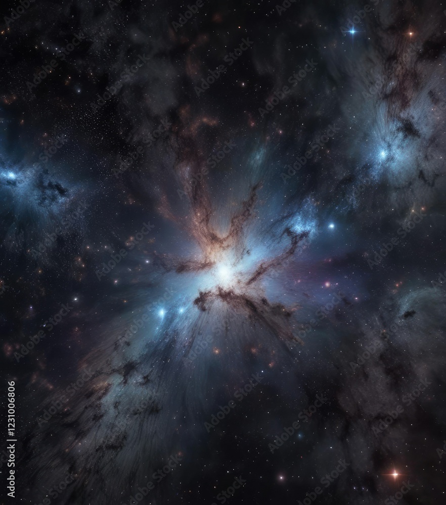 Fototapeta premium Space Background with Bright Starfield and Cosmic Texture, universe, nebulae