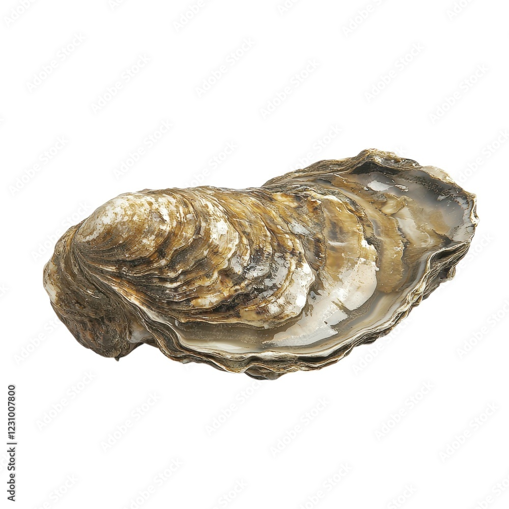 Fresh Open Oyster with Shell on White Background for Culinary Delights Fresh Open Oyster with Shell on White Background for Culinary Delights