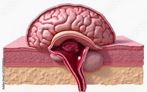 Detailed Cross section of the Blood Brain Barrier for Medical Research and Disease Treatment