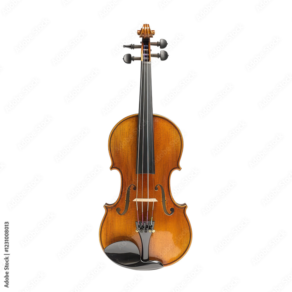 Fototapeta premium Vintage wooden violin with rich orange and brown tones in studio light