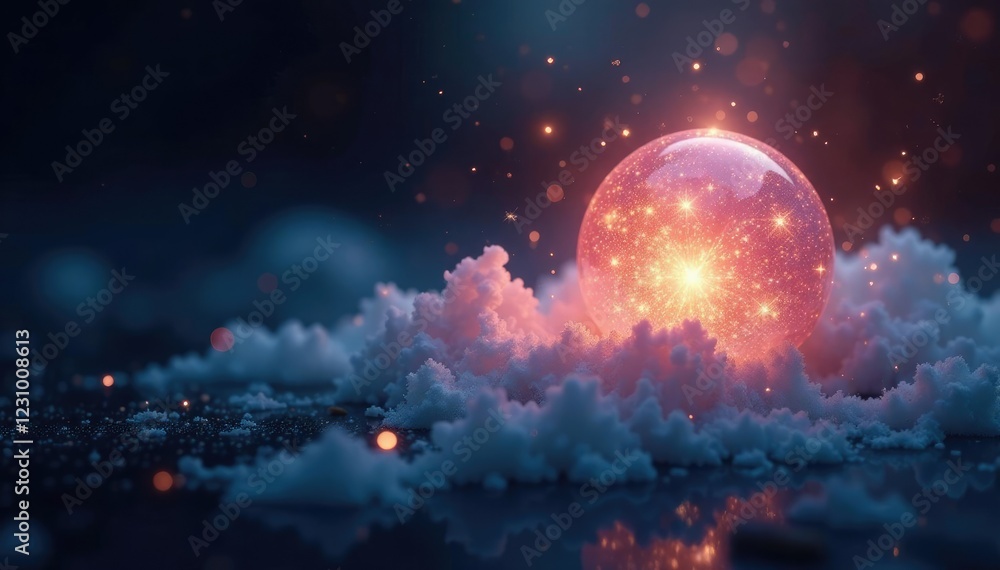 Obraz premium Shimmering silver aura surrounding a glowing object, energetic, luminous, mystical