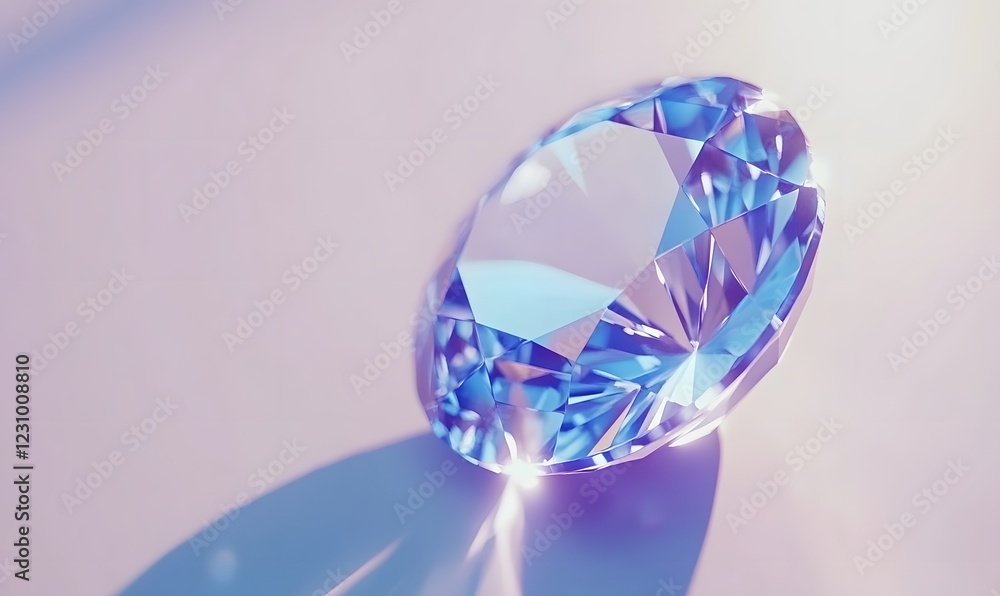 Fototapeta premium Blue Diamond Sparkle, Studio Shot, Soft Light, Luxury Ad