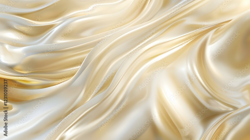 A smooth, flowing fabric texture with a blend of cream and gold tones. A smooth, flowing fabric texture with a blend of cream and gold tones.