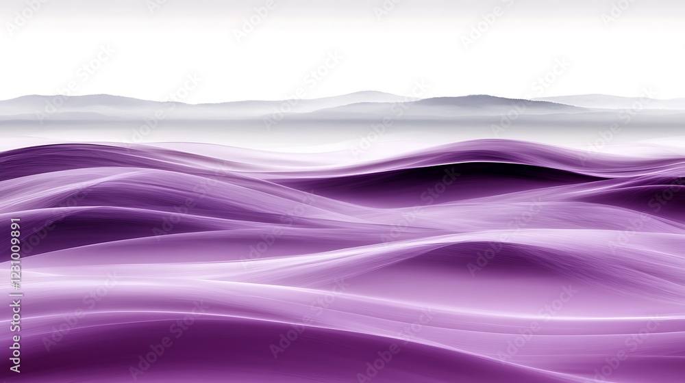Obraz premium Purple Waves Flowing Over Misty Mountains