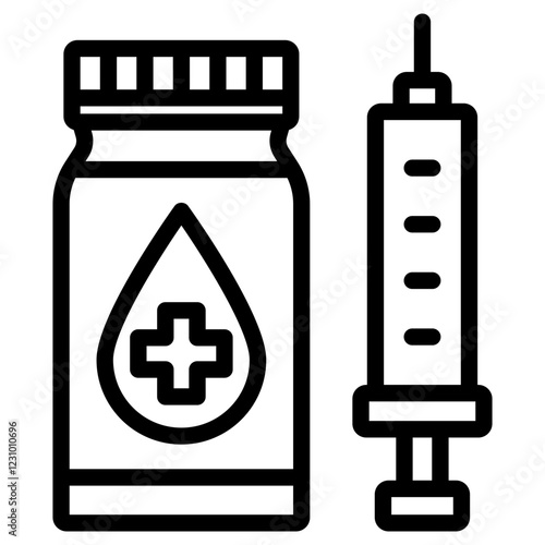 약통과 주사기 아이콘