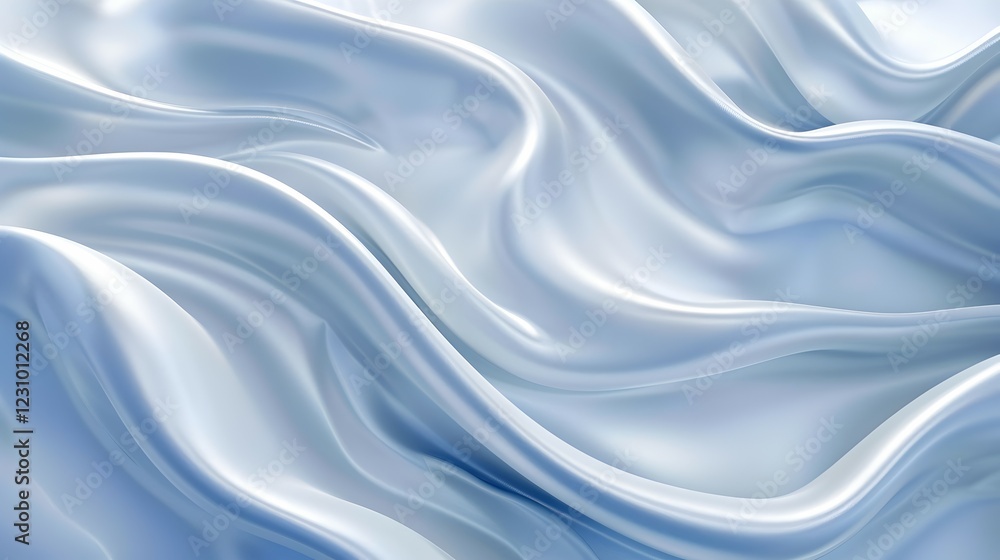 Obraz premium A flowing, silky texture in soft blue tones, creating a serene and calming visual effect.