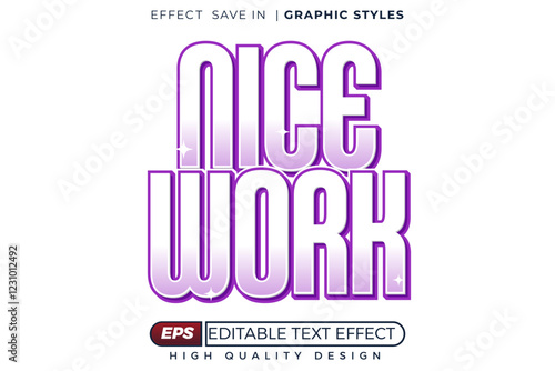 Nice work 3d editable text effect template