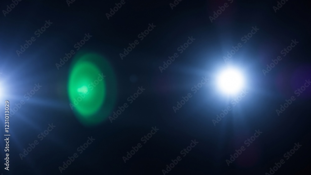 Abstract Lens Flare Overlay Glowing Lights and Colorful Bokeh Effects on Dark Background Abstract Lens Flare Overlay Glowing Lights and Colorful Bokeh Effects on Dark Background