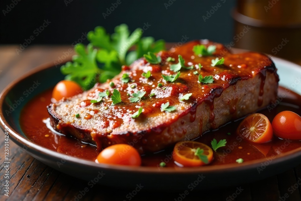 slow-cooked pork brisket in the oven with a rich sauce, slow cooked, simmered slow-cooked pork brisket in the oven with a rich sauce, slow cooked, simmered