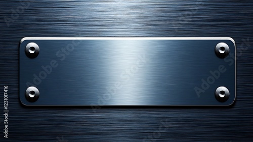 Brushed Metal Plate With Four Bolts Attached