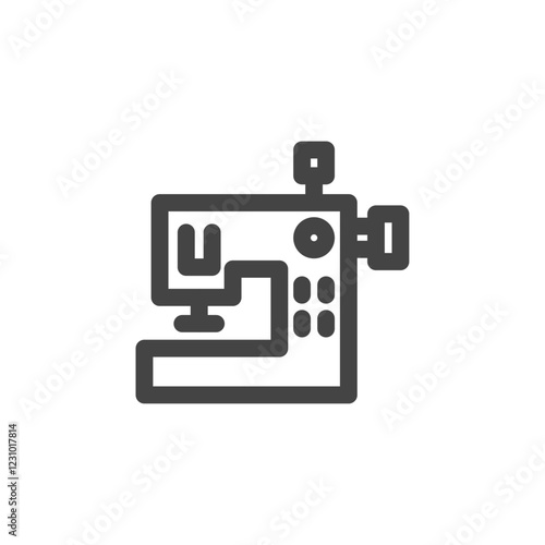 線画日用品家電関連の単品アイコン　ミシン