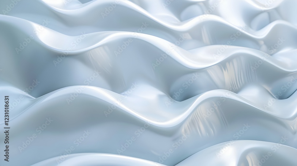 Fototapeta premium A smooth, wavy surface with a glossy finish, resembling fabric or liquid.