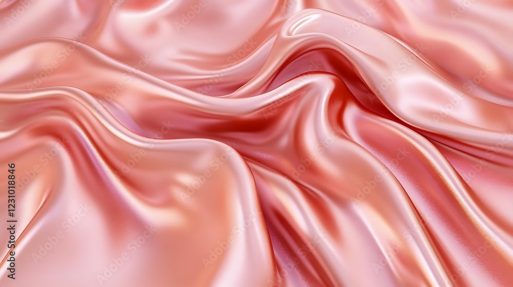 Fototapeta premium Draped Pink Silk Fabric Showing Soft Curves and Texture