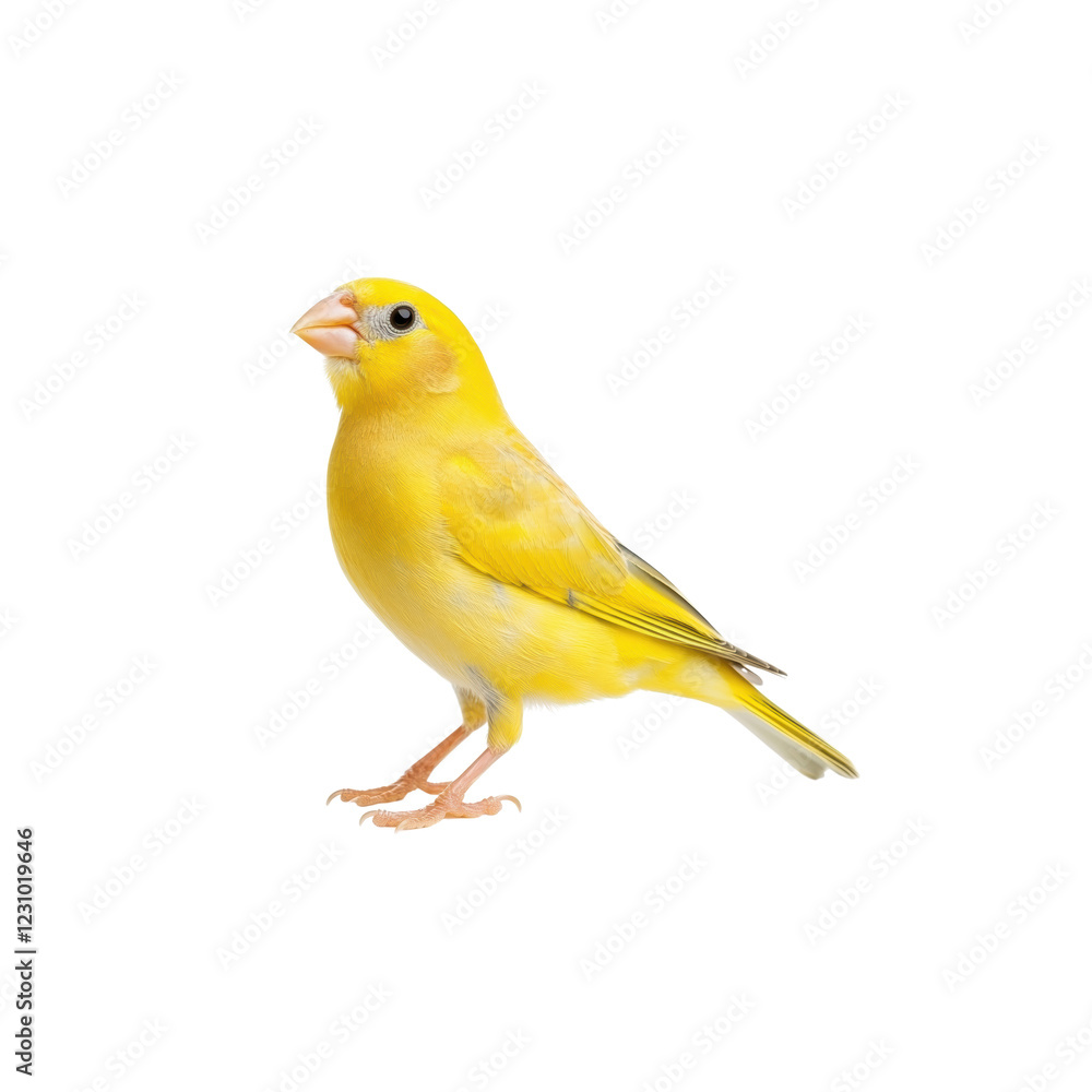 Bright Yellow Canary Perched in a Natural Posing Position Bright Yellow Canary Perched in a Natural Posing Position