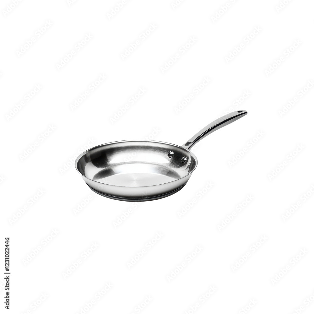 Sleek Stainless Steel Frying Pan with Long Handle for Cooking Sleek Stainless Steel Frying Pan with Long Handle for Cooking