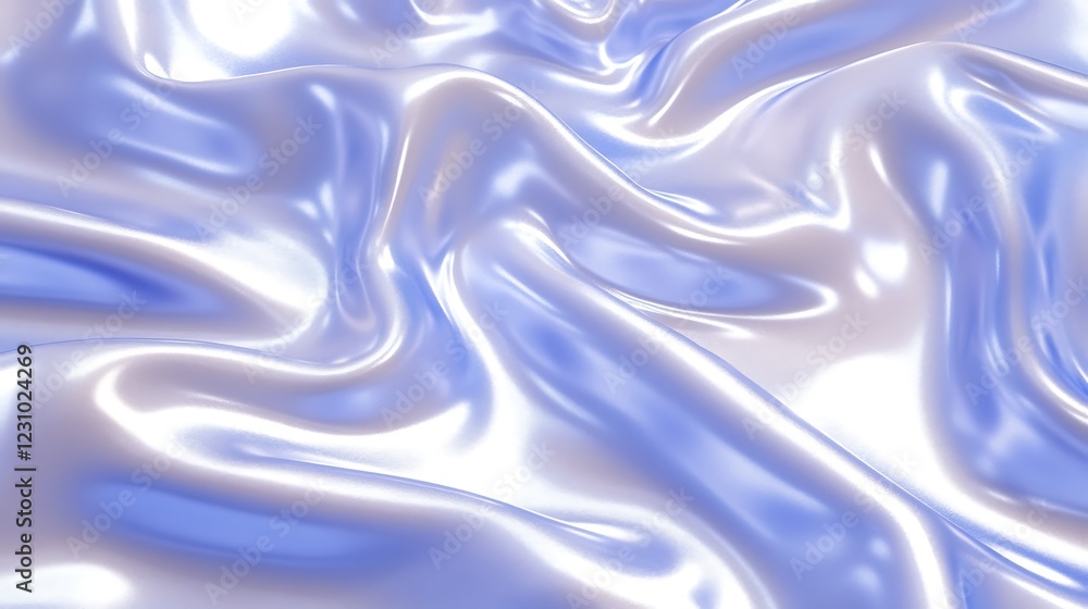 Obraz premium Smooth flowing pastel blue and white silk fabric