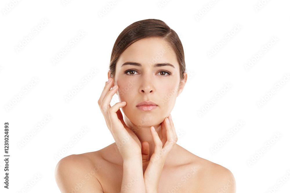 White background, skincare and portrait of woman with beauty for wellness, cosmetics and facial treatment. Dermatology, spa and face of isolated person for healthy skin, salon and glow in studio White background, skincare and portrait of woman with beauty for wellness, cosmetics and facial treatment. Dermatology, spa and face of isolated person for healthy skin, salon and glow in studio